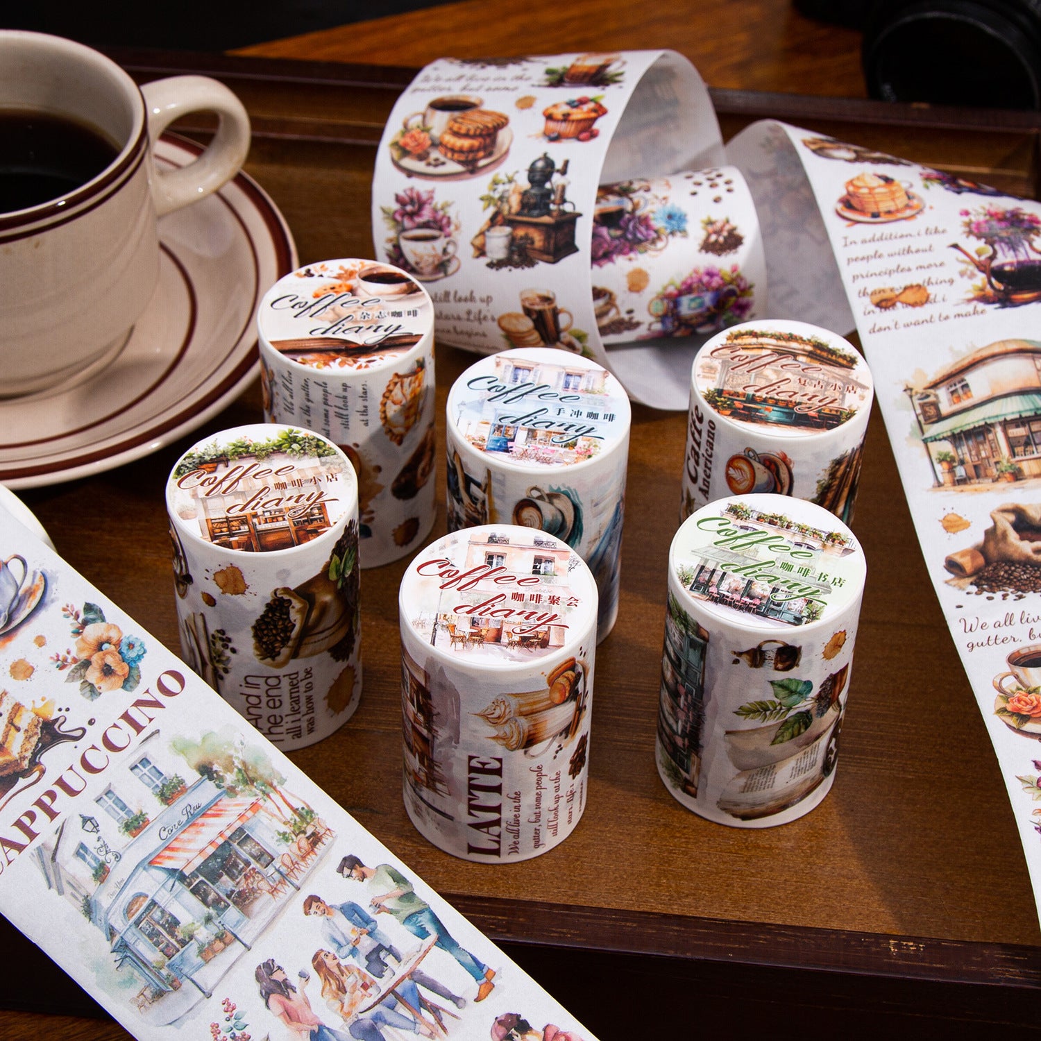 1 Roll Coffee Theme Washi Tape KFDK