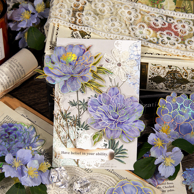 10pcs Flowers PET Stickers HYQY