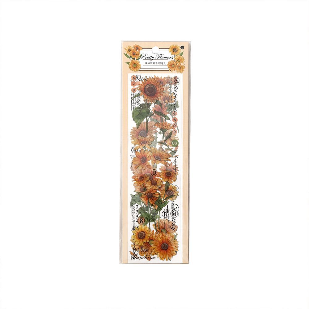 3 Sheets PET Flower Stickers HDXQ