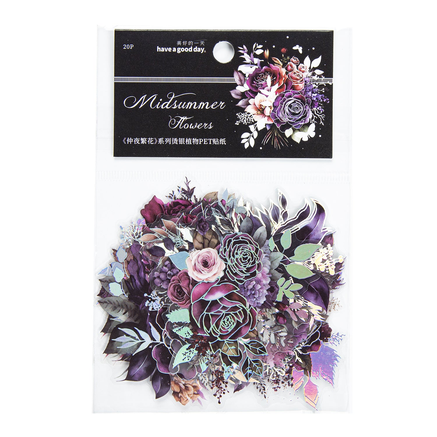 20pcs PET Flower Stickers ZYFH