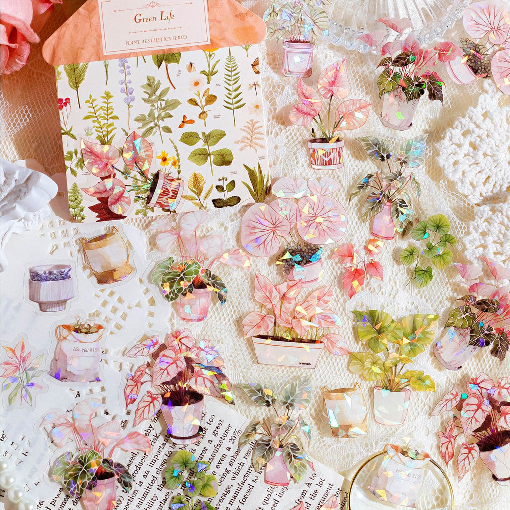 30 Pcs Flowers PET Stickers ZWMX