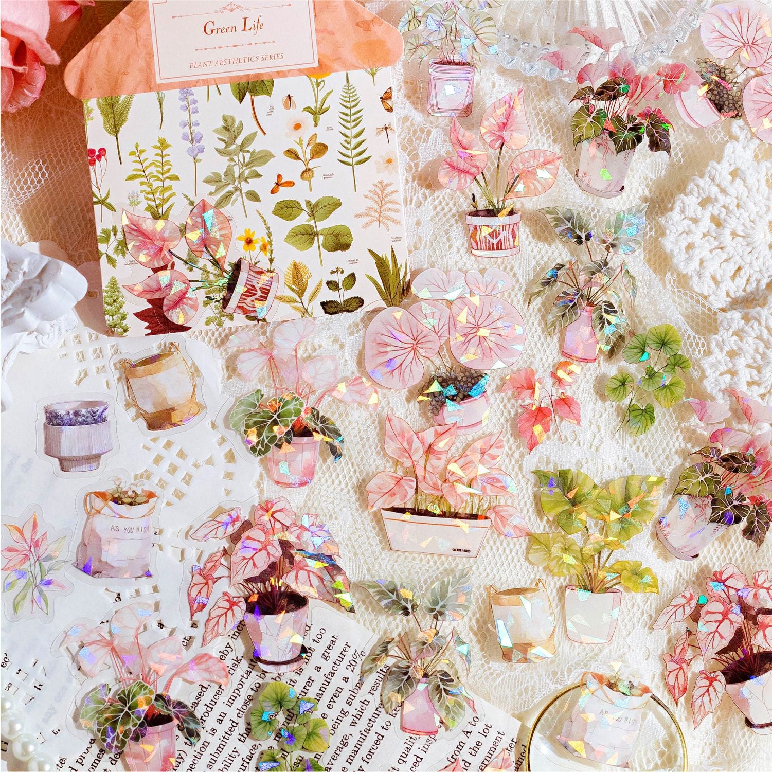 30 Pcs Flowers PET Stickers ZWMX