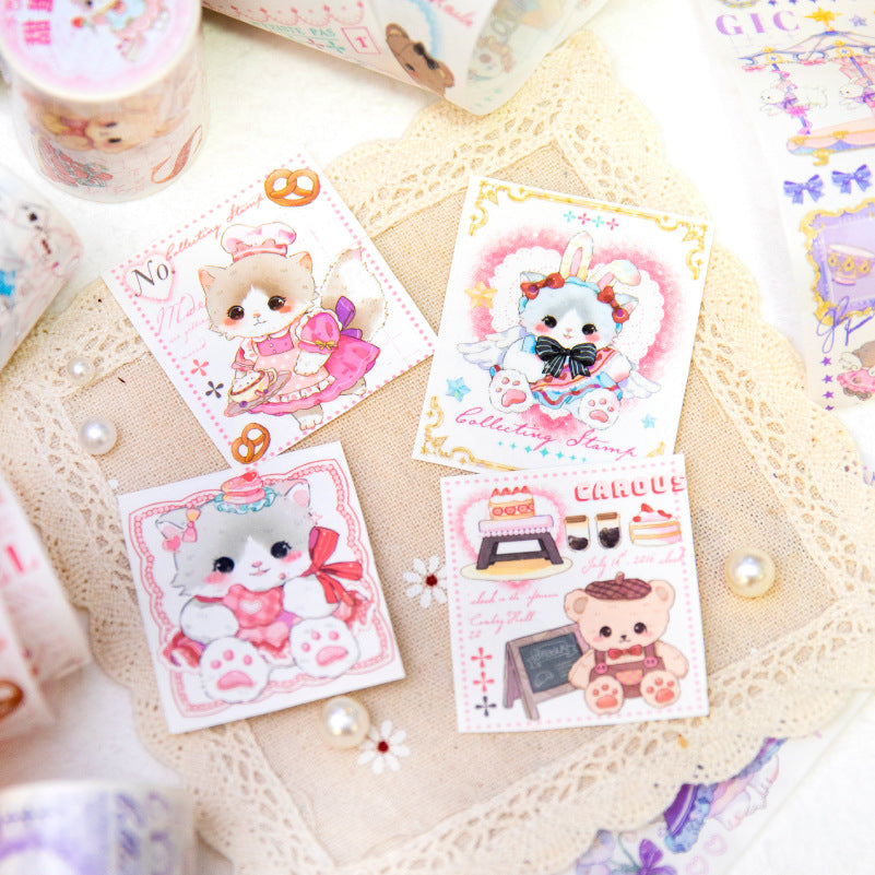1 Roll Cartoon Cat Washi Tape MMWY