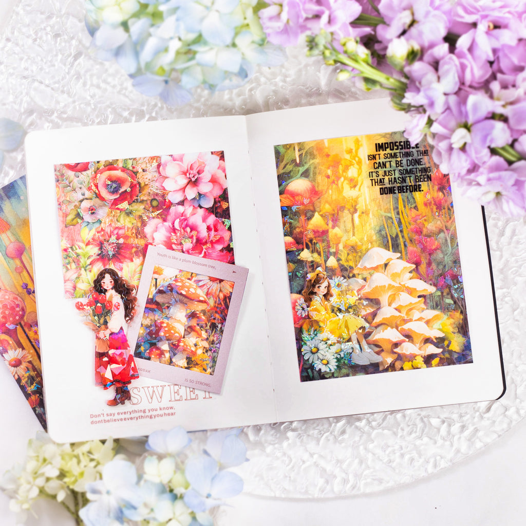 5 Pcs Garden Theme Scrapbook Stickers HYSC