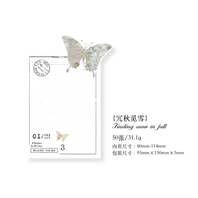 50 Pcs Vintage Butterfly Scrapbook Paper HDYJ