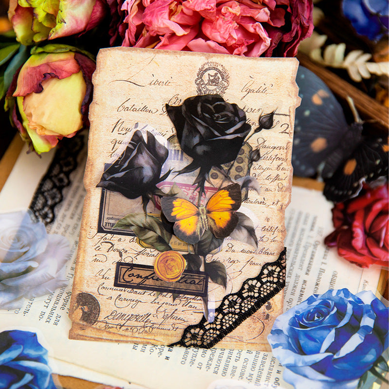 10pcs Vintage Rose Stickers WXMG