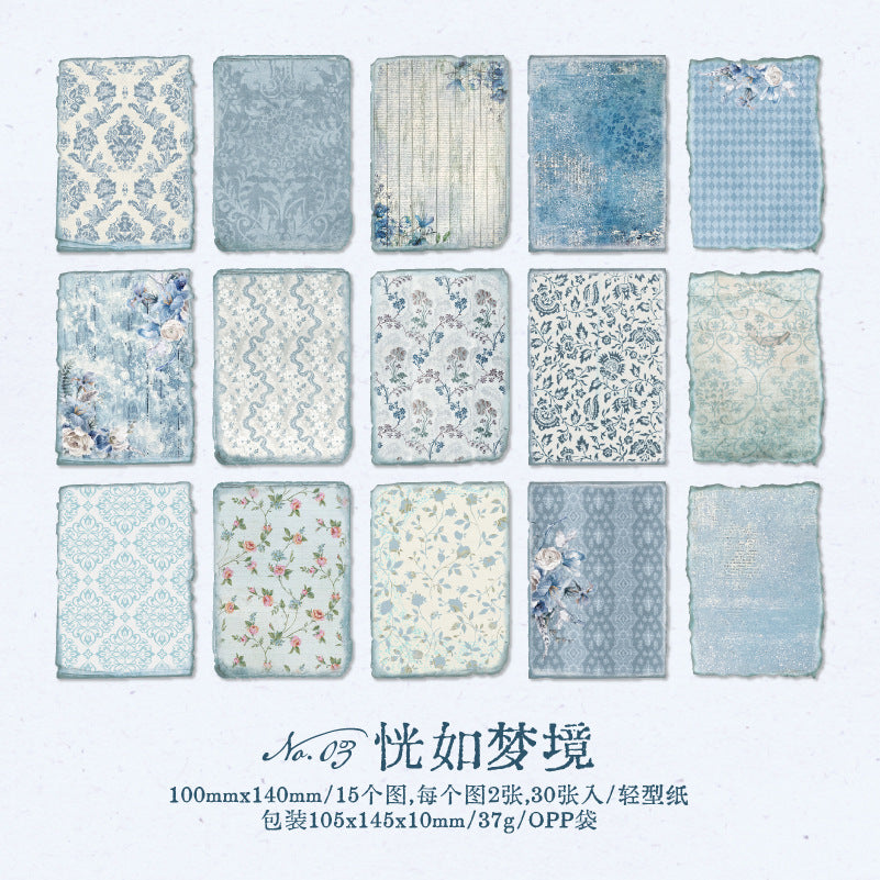 30Pcs Floral Scrapbook Paper SJSP