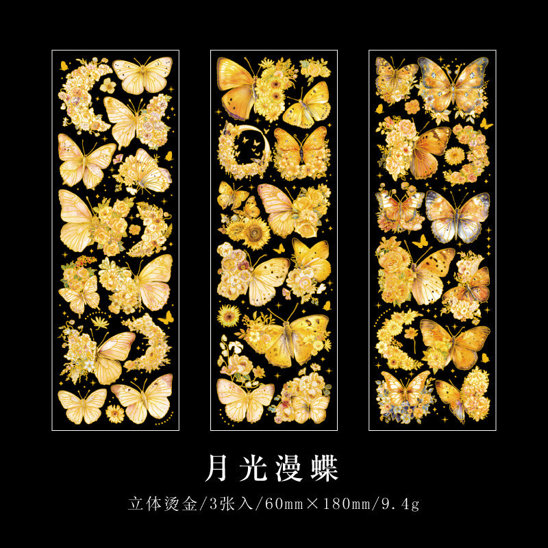 3 Sheeets Butterfly PET Stikers HMD