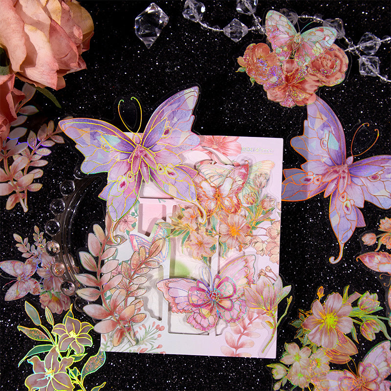 20pcs PET Flower and Butterfly Stickers XCDH
