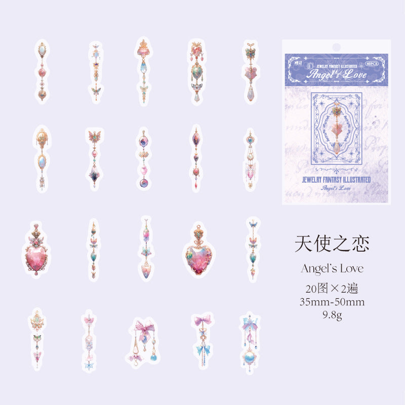 40pcs PET Jewellery Stickers ZBHXT