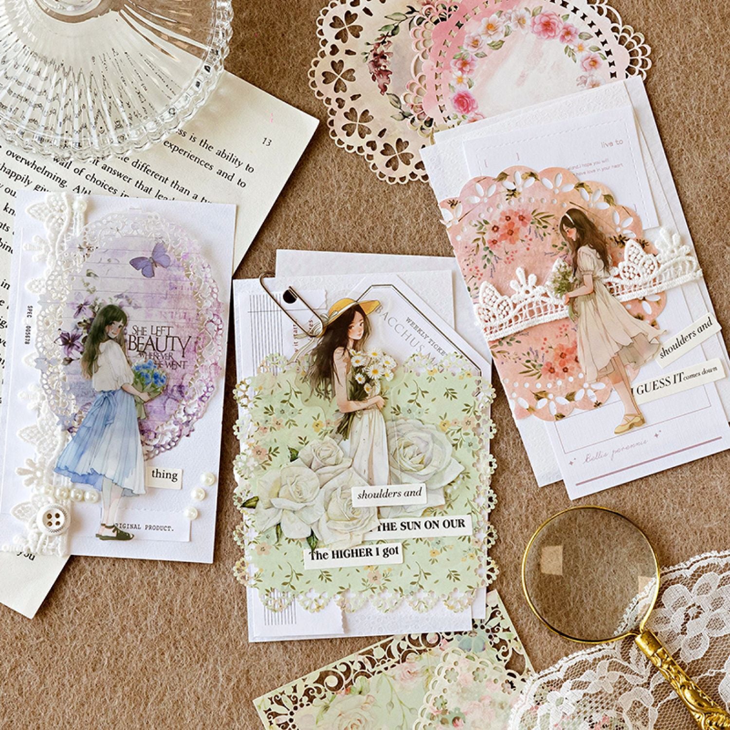 10Pcs Lace Cutout Paper WDLYMM