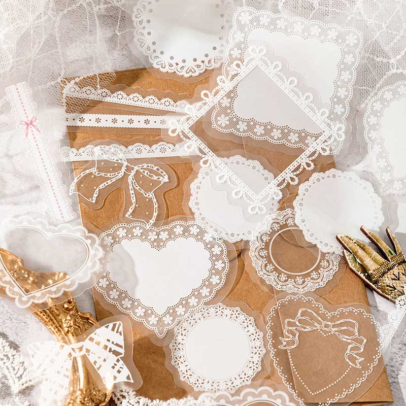 30 Pcs Lace PET Sticers LSHY