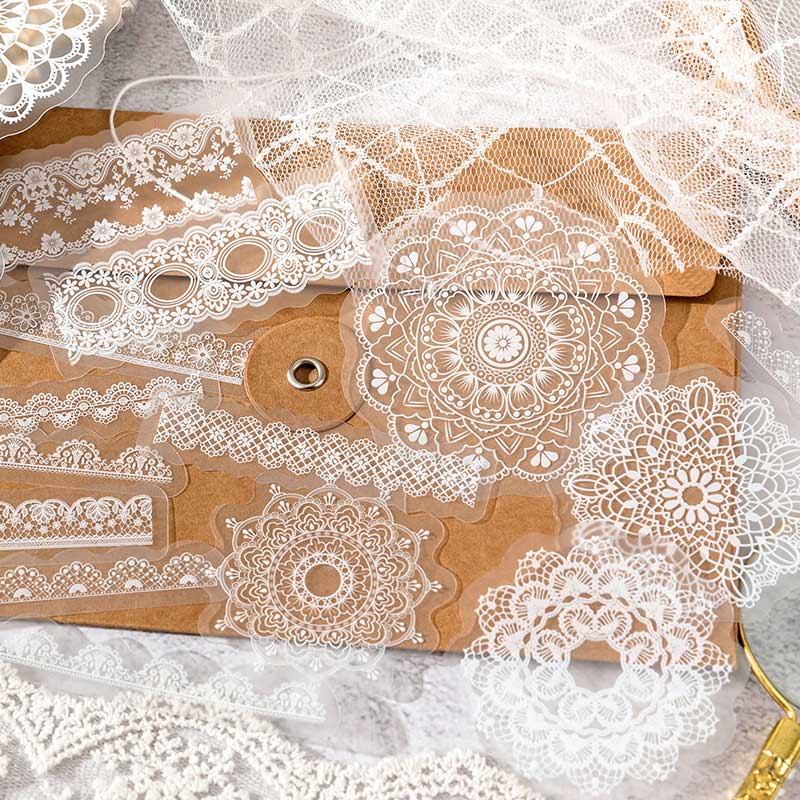 30 Pcs Lace PET Sticers LSHY