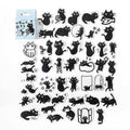 46 Pcs Whimsical Doodle Black Cats Stickers