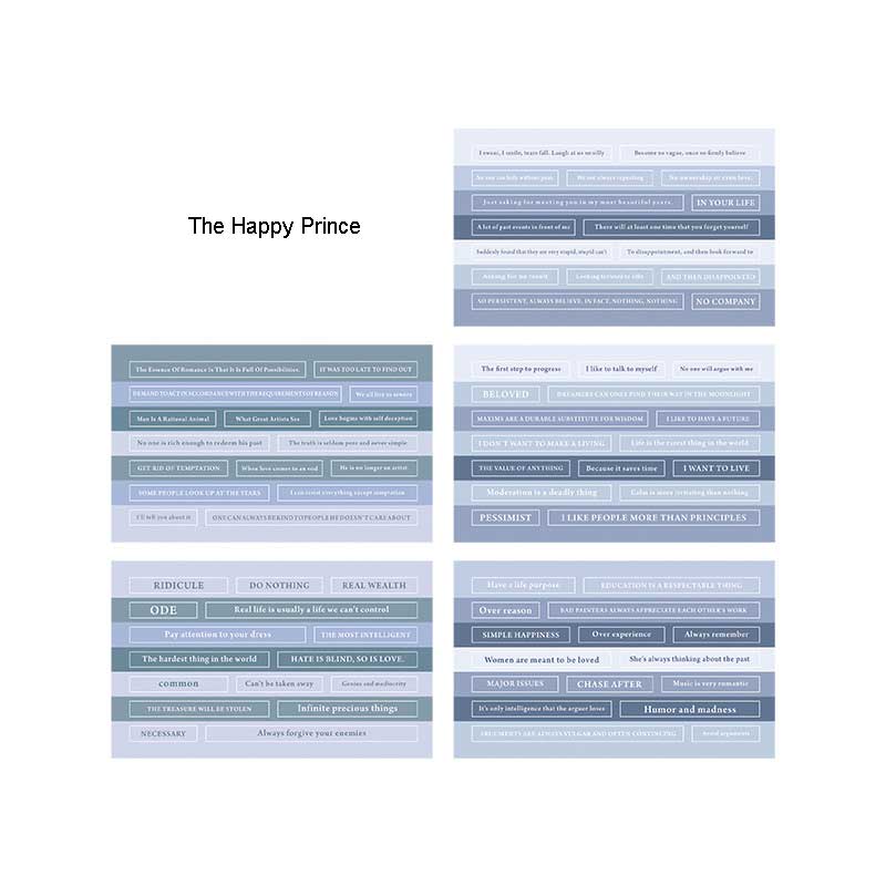 20 Sheets Famous Quote Washi Stickers Pack YWTSG