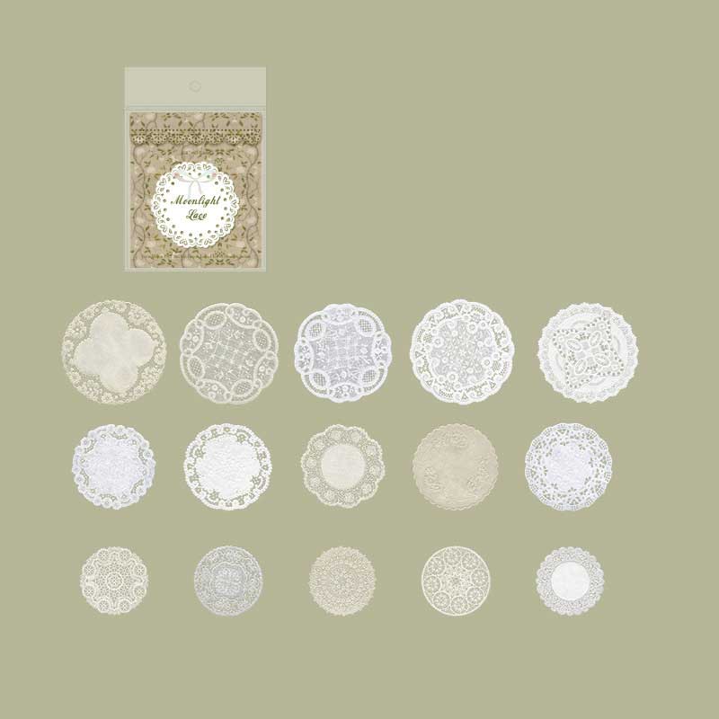 30 Pcs Lace PET Sticers LSHY