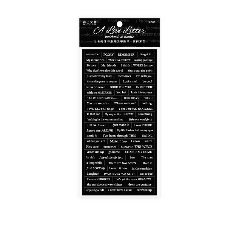 3 Sheets Quote Washi Stickers WMDQS