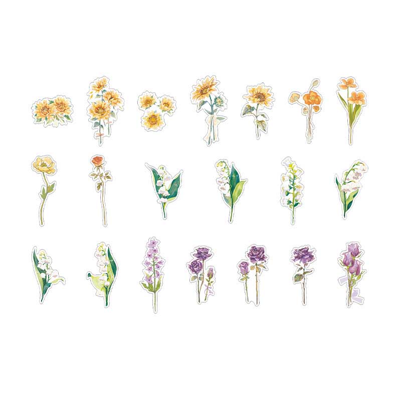 Sanhua PET Flower Stickers