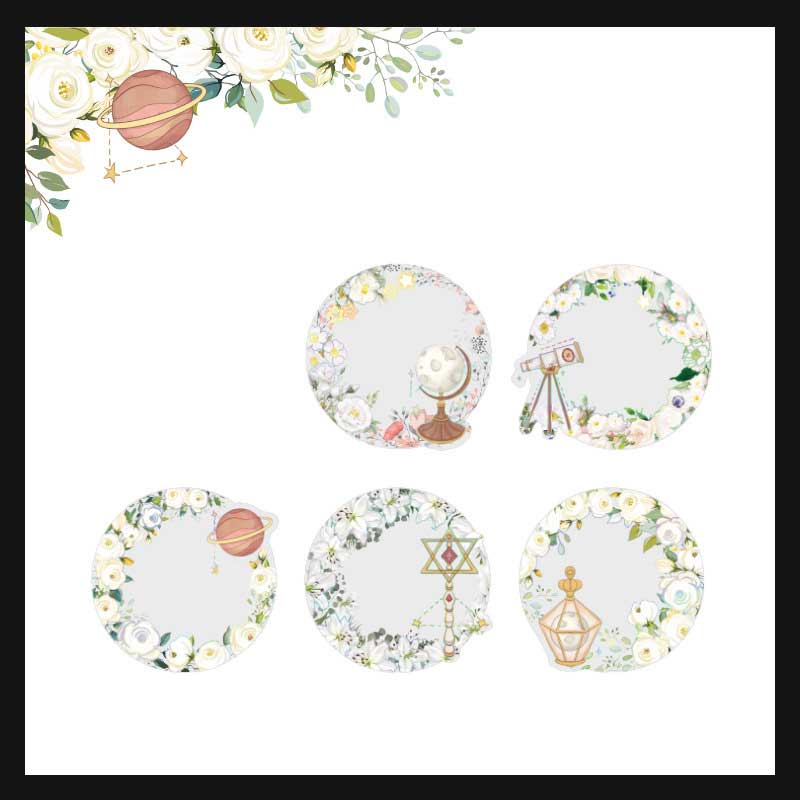 Floral Frame PET Stickers Pack