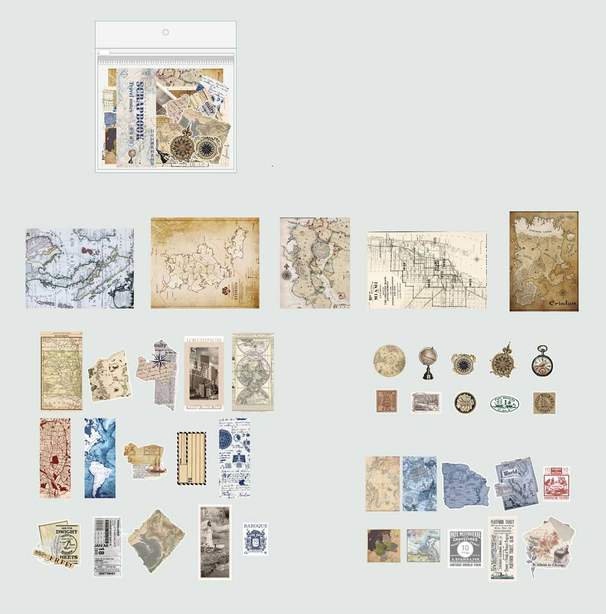 Jiuso Scrapbook Paper and Stickers Kit