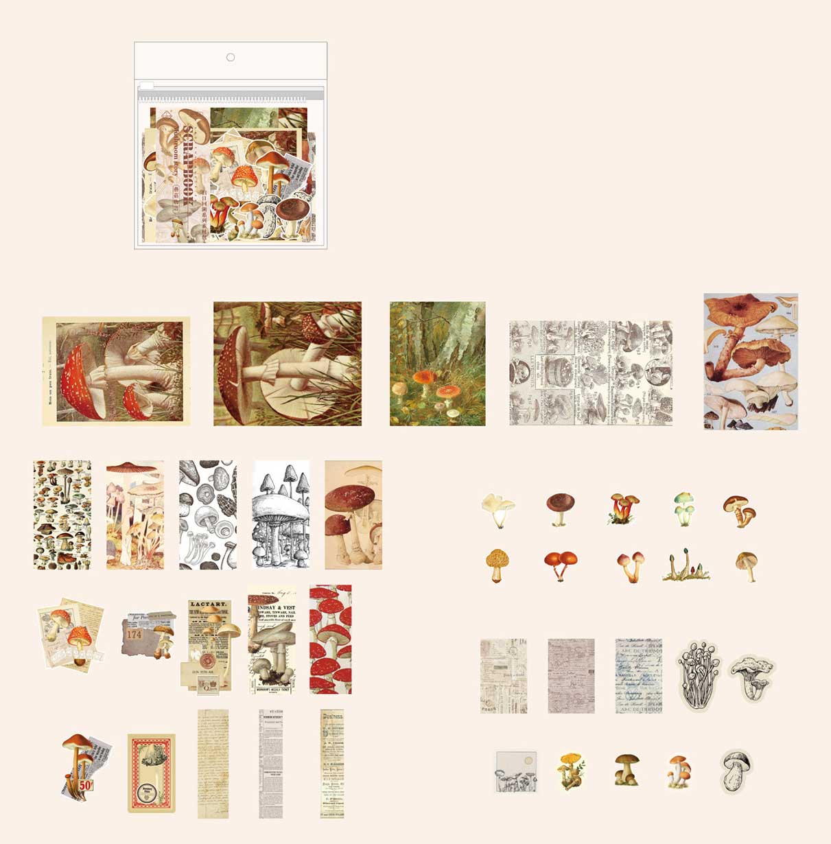 Jiuso Scrapbook Paper and Stickers Kit