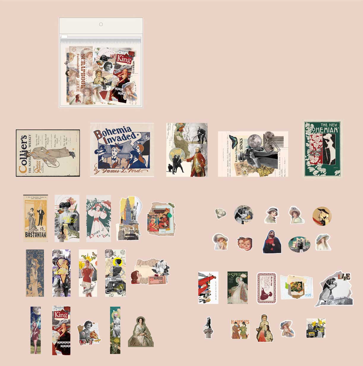 Jiuso Scrapbook Paper and Stickers Kit