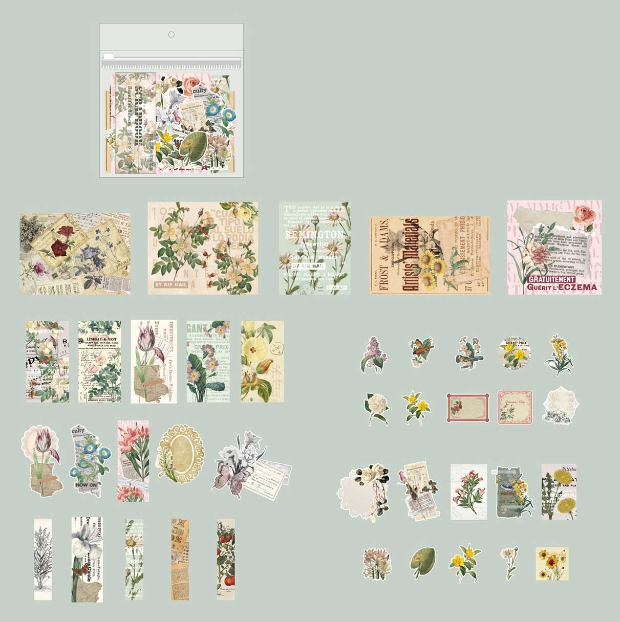 Jiuso Scrapbook Paper and Stickers Kit