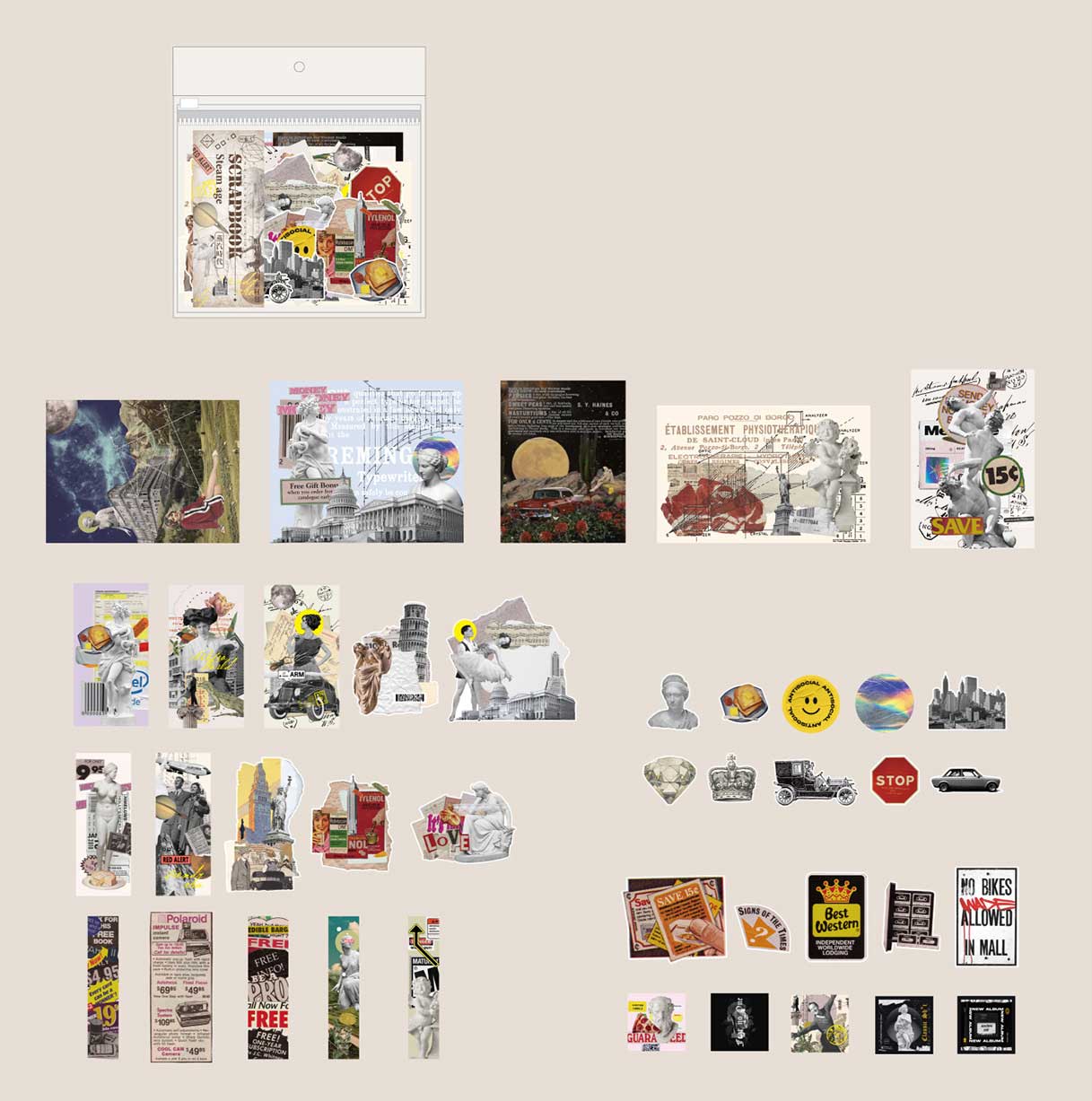 Jiuso Scrapbook Paper and Stickers Kit